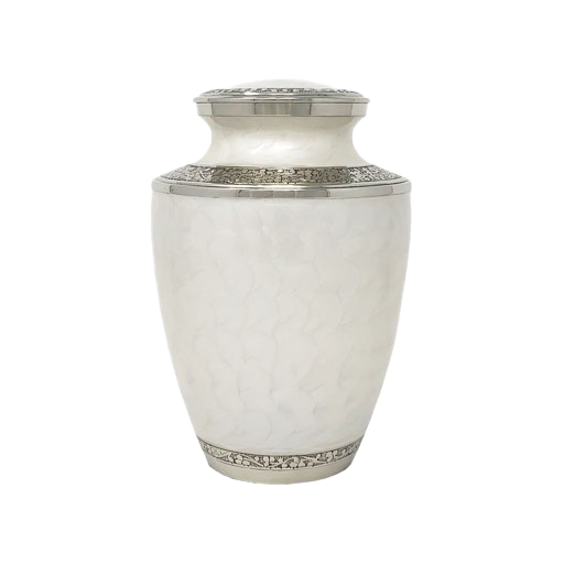 [UML B-5001L] White Mother of Pearl Urn Large/UML B-5001L